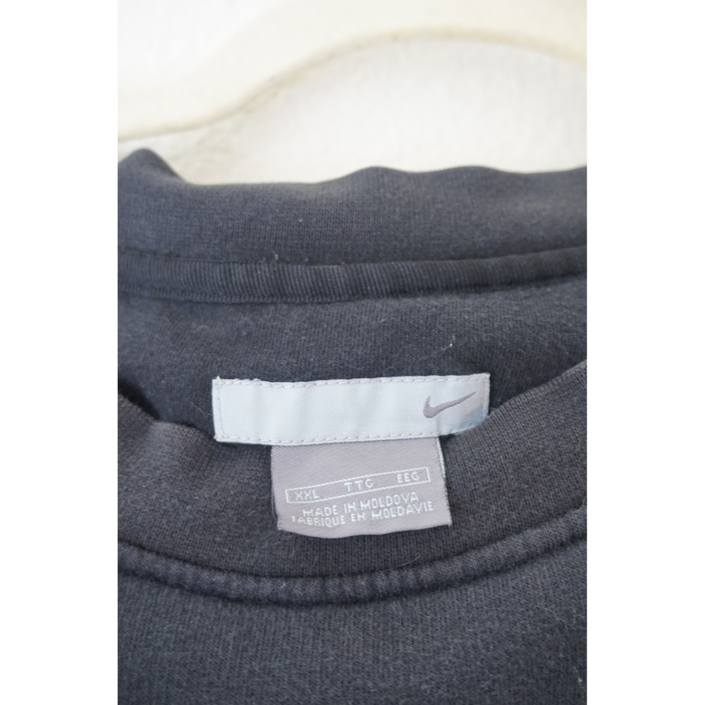Nike VTG Y2K Sweatshirt Cotton Blend Oversized Streetwear Faded Black XXL - Picture 2 of 6